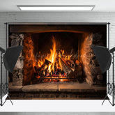 Lofaris Warm Verbrennung Brennholz Kamin Weihnachten Hintergrund